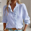 Women's Blouse – Ruffle Front Button-Up
