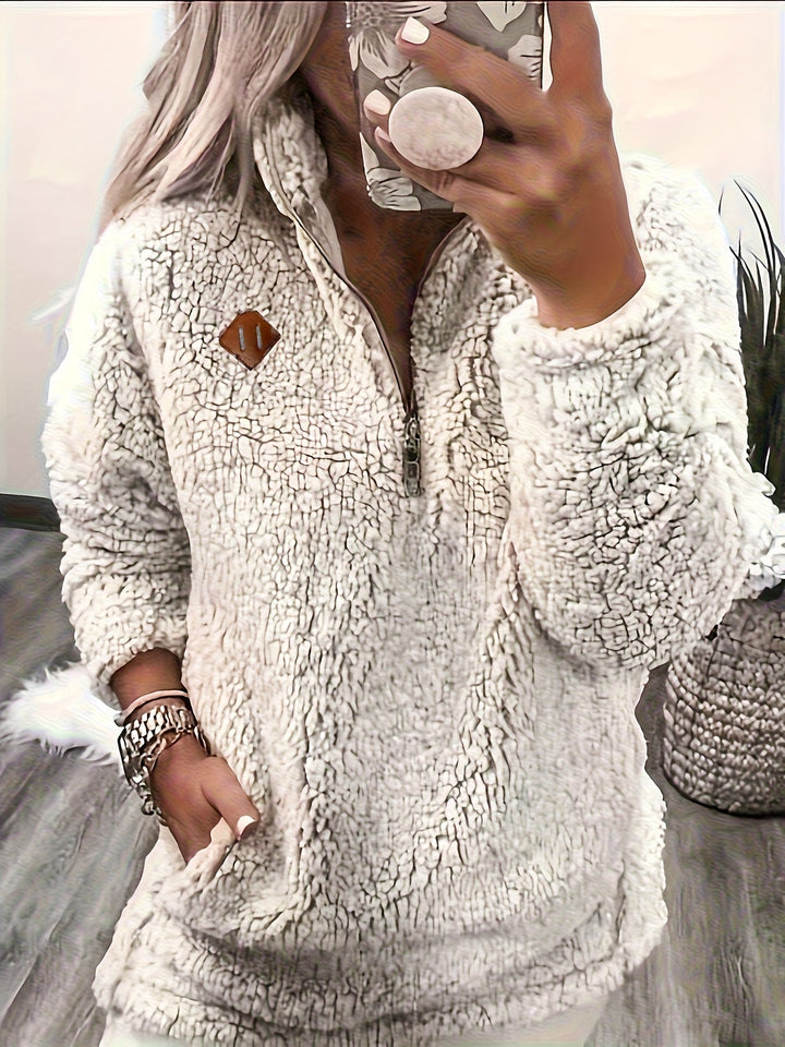 Women's Jumper – Relaxed Half-Zip Textured