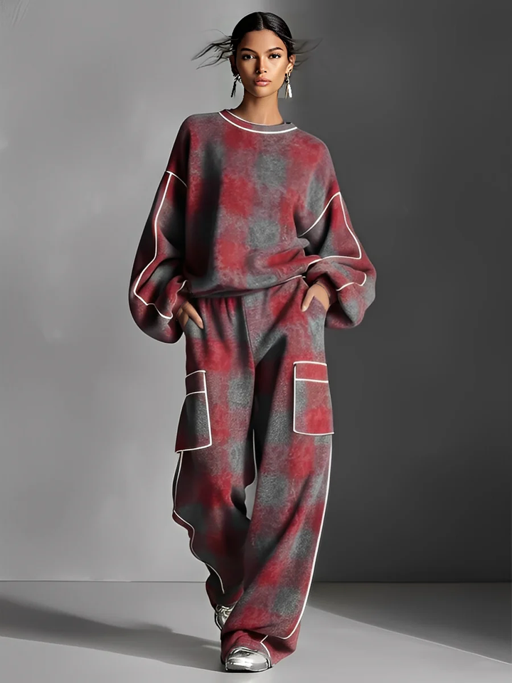 Women's Two-Piece Set – Fleece Sweatshirt & Joggers Co-Ord Set