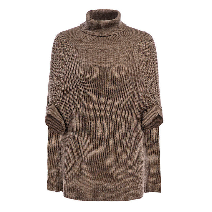 Women's Jumper – Cape Turtleneck Split Sleeves
