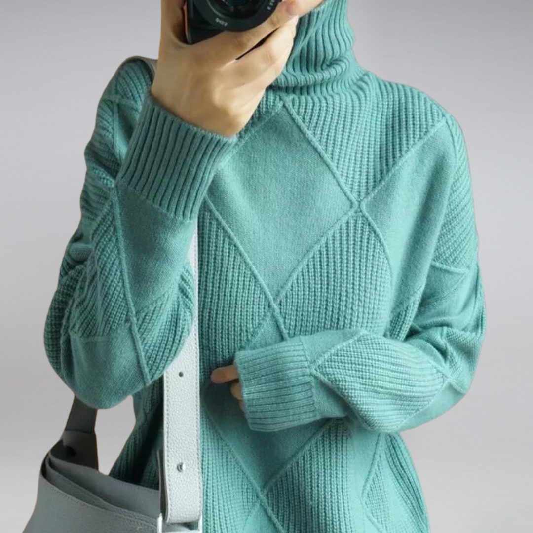 Women's Jumper – Diamond Knit Turtleneck