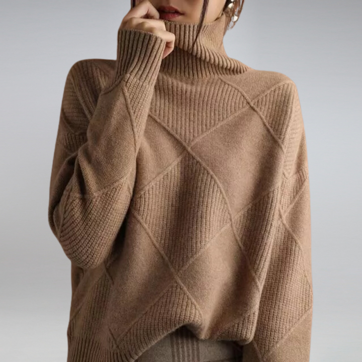 Women's Jumper – Diamond Knit Turtleneck