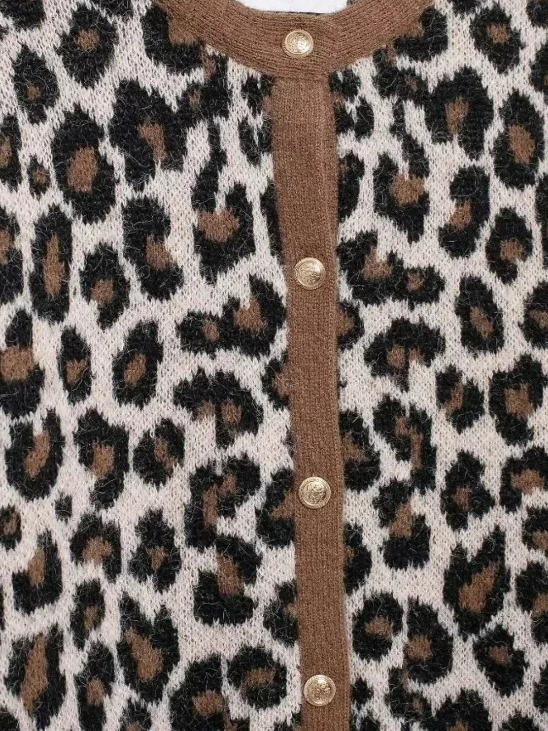 Women's Cardigan – Leopard Print Knit Button Front