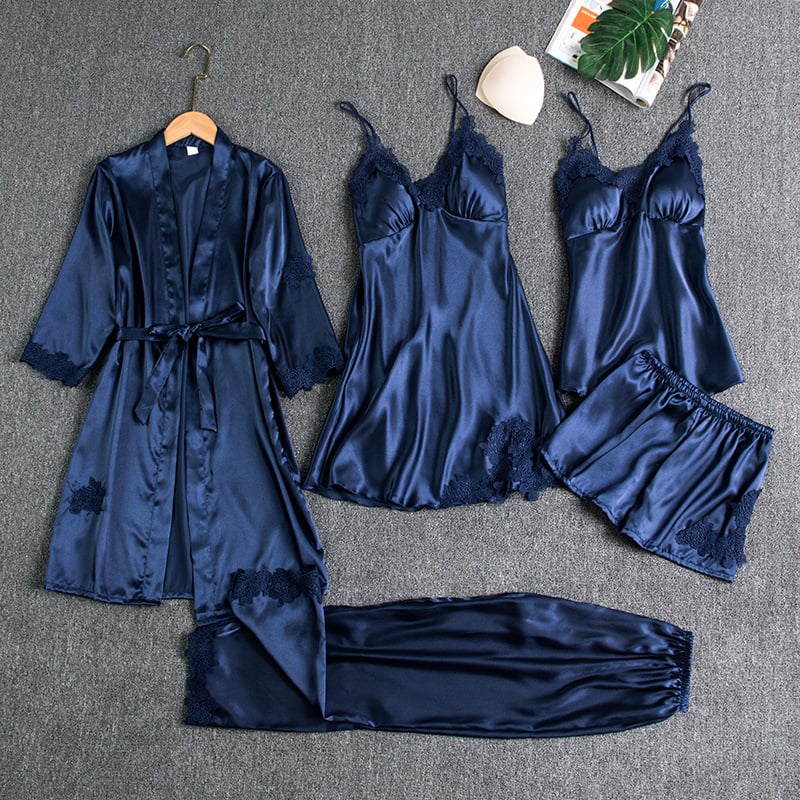 Women's Nightwear Set – 5-Piece Satin Lace