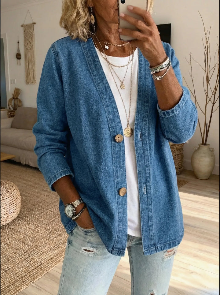 Women's Cardigan – Crew Neck Button-Front Knit