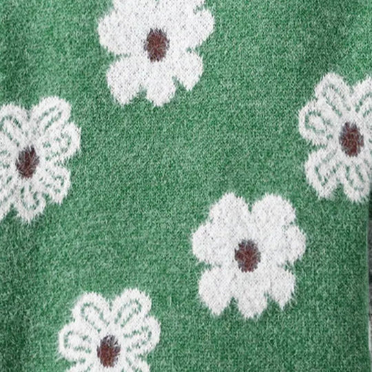Women's Jumper – Daisy Floral Collared Half-Zip Knit