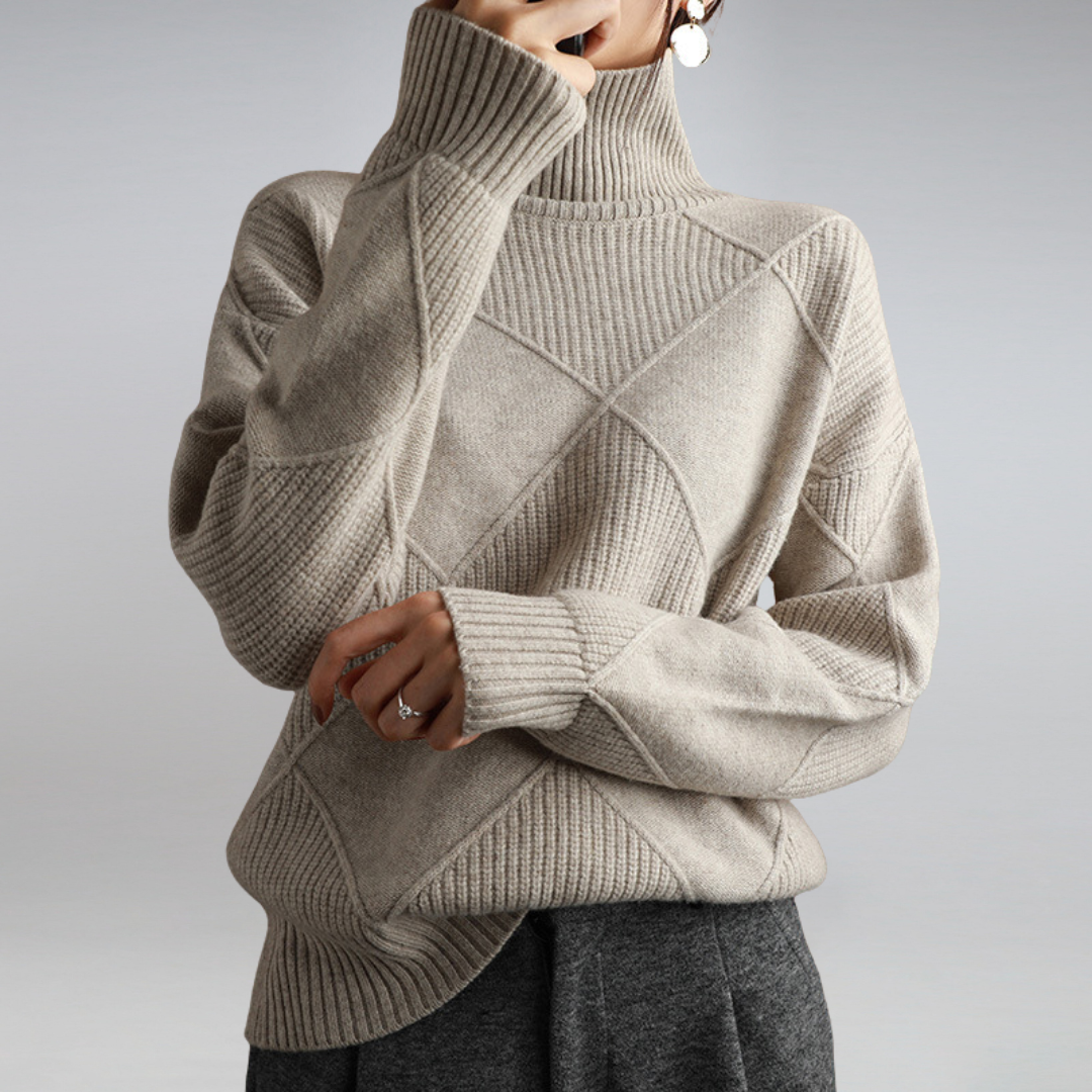 Women's Jumper – Diamond Knit Turtleneck