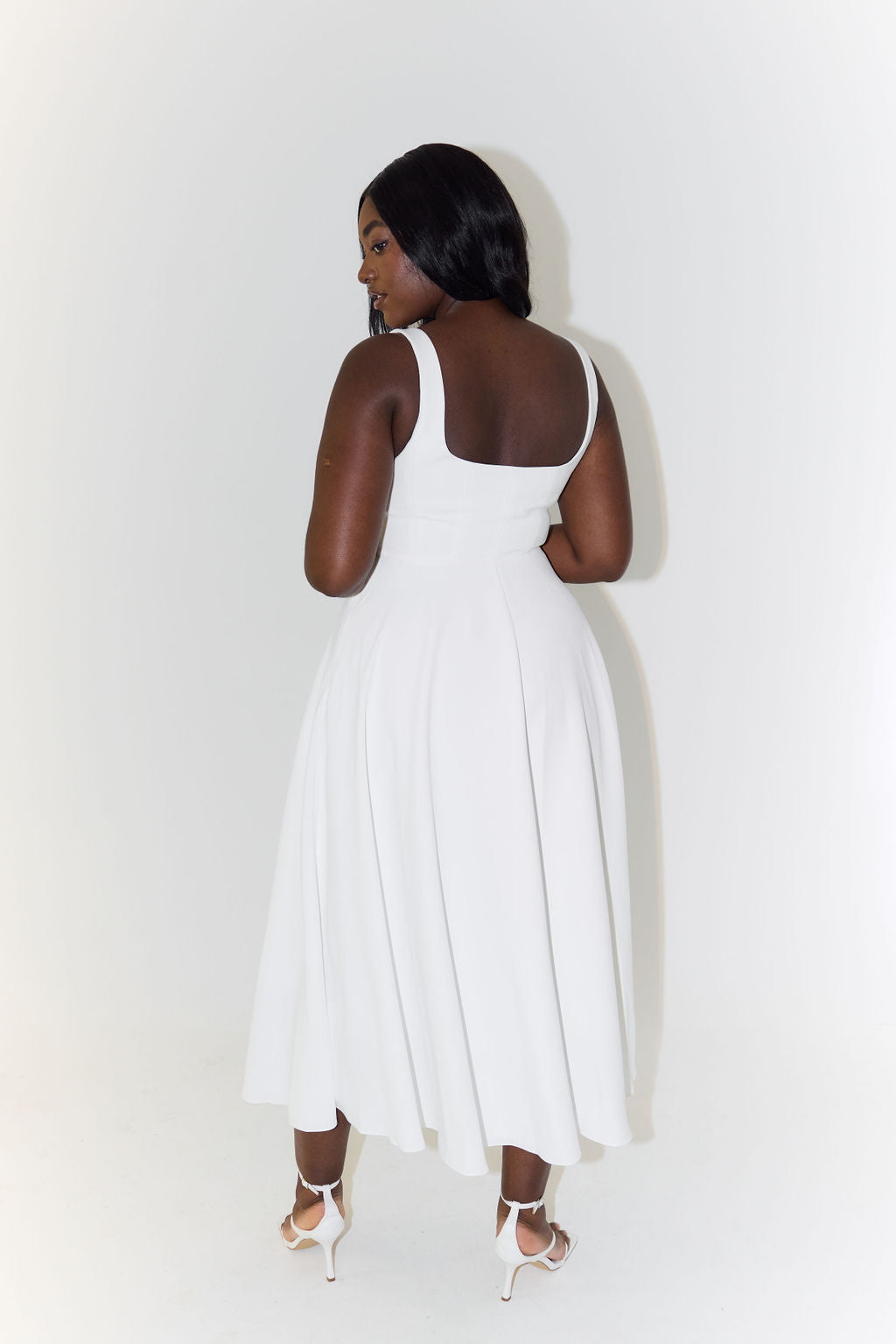 Women's Midi Dress – Square Neck Christmas Party