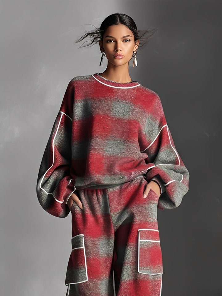 Women's Two-Piece Set – Fleece Sweatshirt & Joggers Co-Ord Set