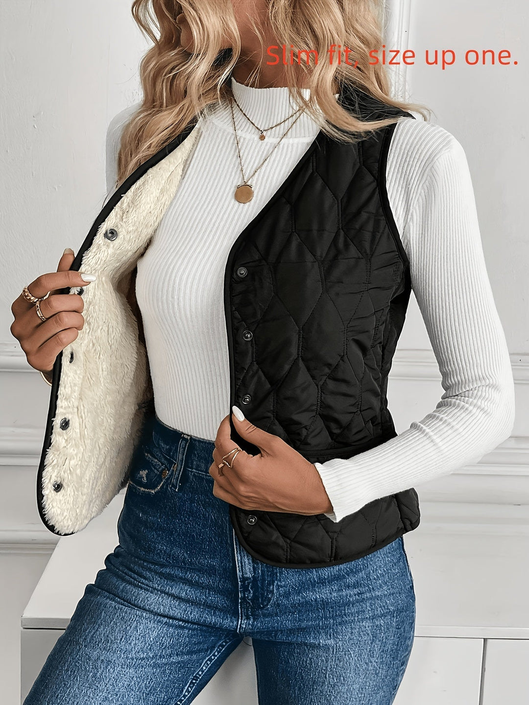 Women's Puffer Gilet – Reversible Borg & Quilted
