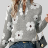 Women's Jumper – Daisy Floral Collared Half-Zip Knit
