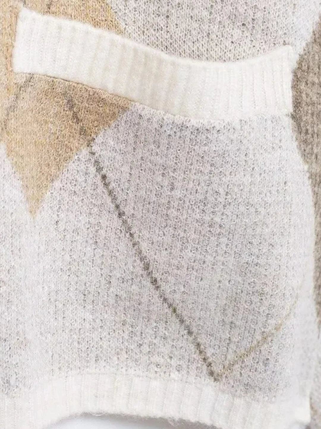 Women's Cardigan – Cropped Argyle Knit