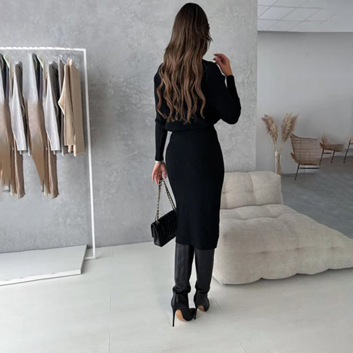 Women's Two-Piece Set – Knit Jumper & Skirt Two-Piece Set