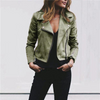 Women's Jacket – Cropped Faux Suede Biker