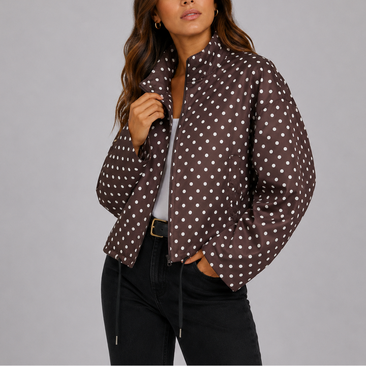 Women's Jacket – Lightweight Polka Dot Bomber