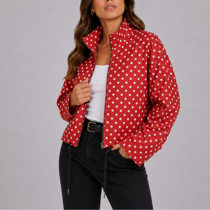 Women's Jacket – Lightweight Polka Dot Bomber
