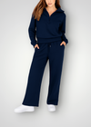 Women's Two-Piece Set – Zip-Up Wide-Leg Trouser Co-Ord Set