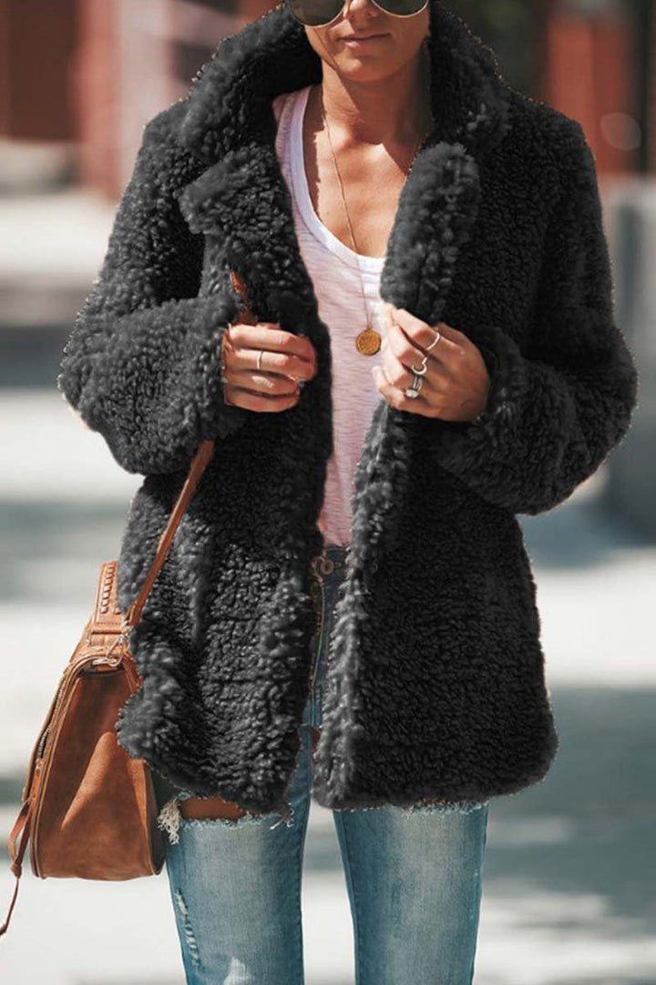 Women's Coat – Oversized Teddy Wide Lapels