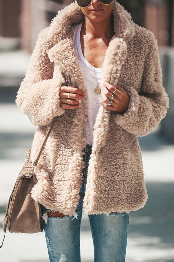 Women's Coat – Oversized Teddy Wide Lapels