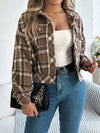 Women's Shacket – Cropped Check Relaxed-Fit