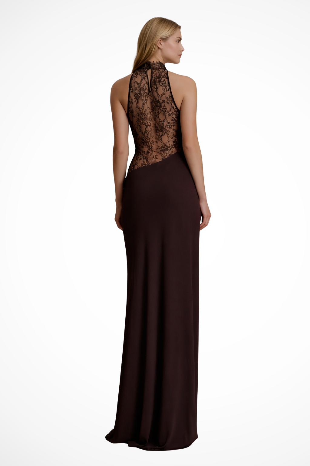 Women's Maxi Dress – Halter Neck Lace