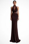 Women's Maxi Dress – Halter Neck Lace