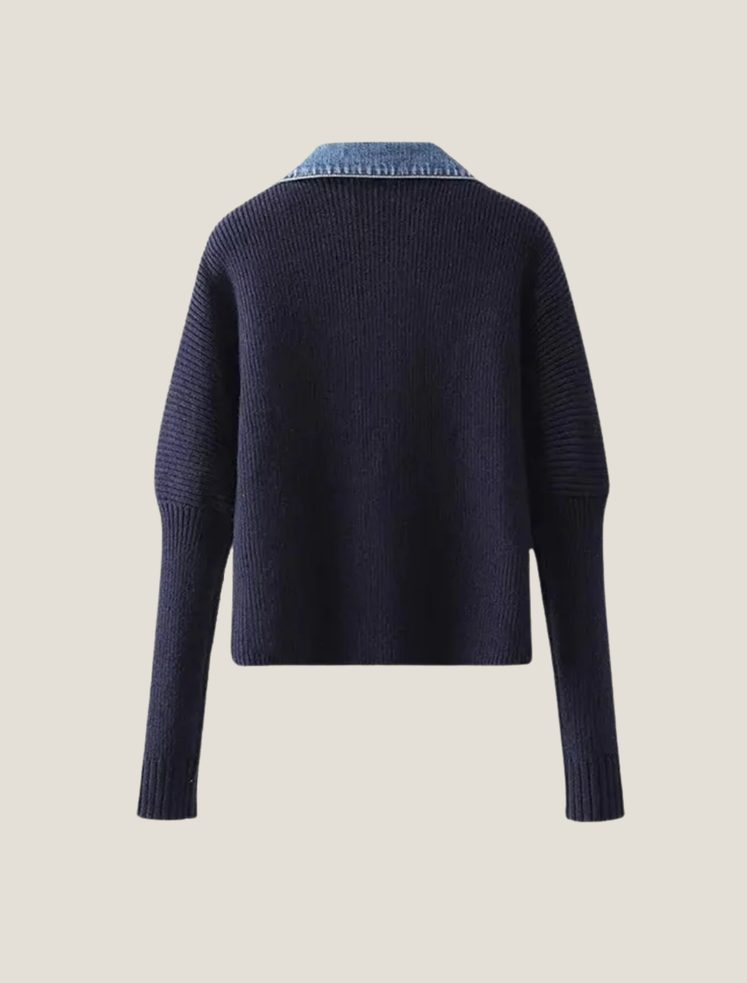 Women's Cardigan – Collared Contrast Knit
