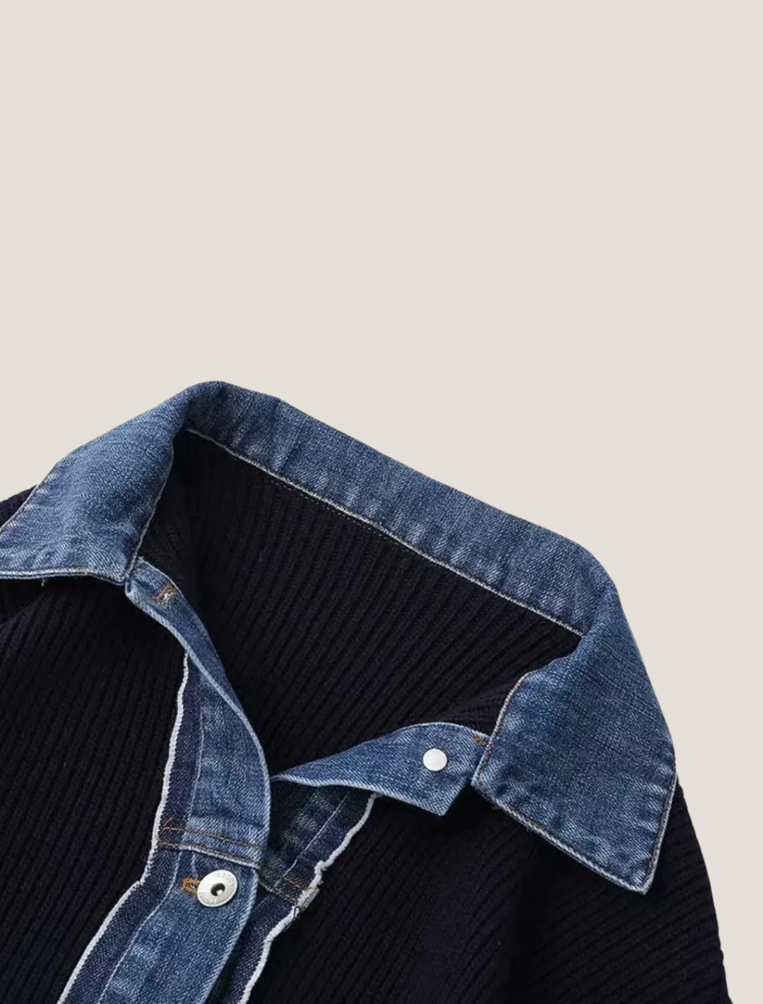 Women's Cardigan – Collared Contrast Knit