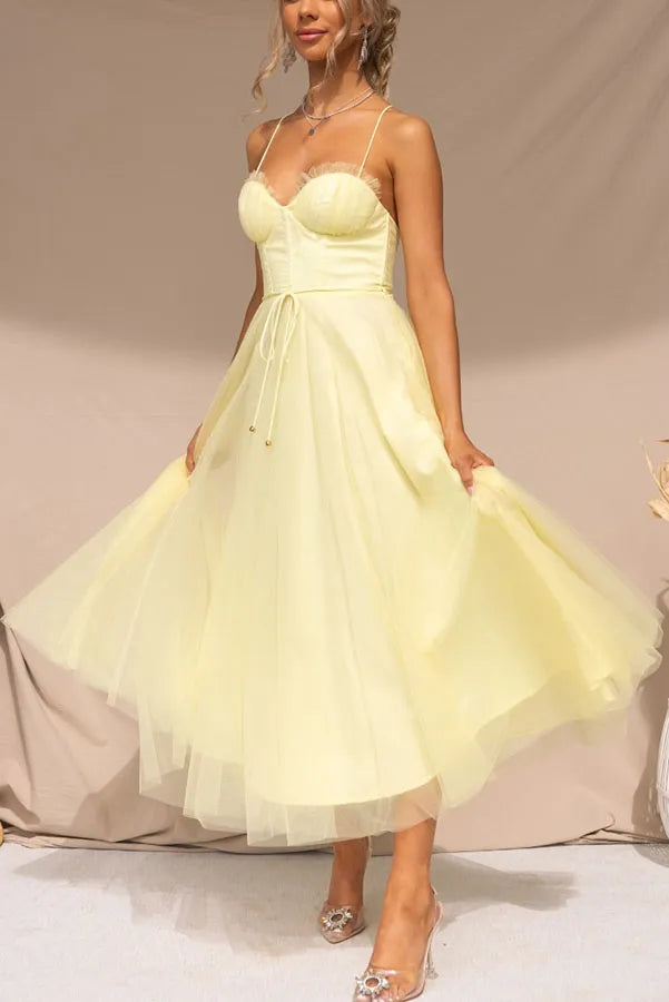 Women's Midi Dress – Corset Tulle Party