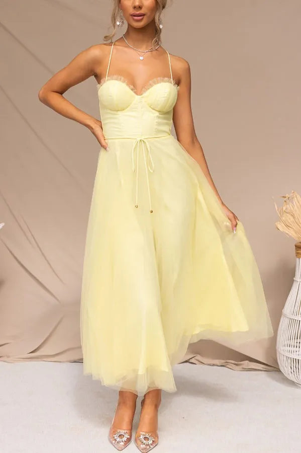 Women's Midi Dress – Corset Tulle Party