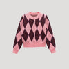 Women's Cardigan – Cropped Argyle Knit