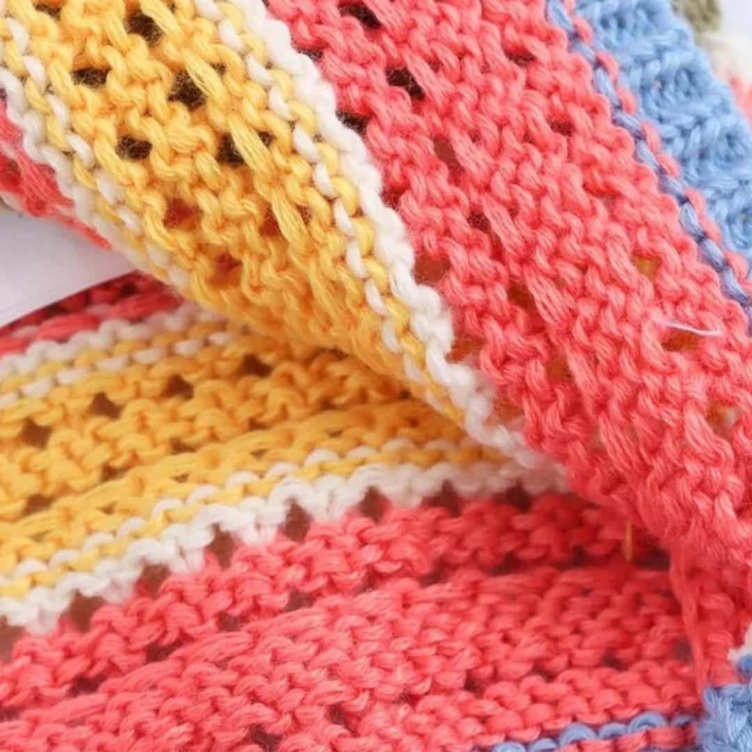 Women's Cardigan – Striped Crochet Knit
