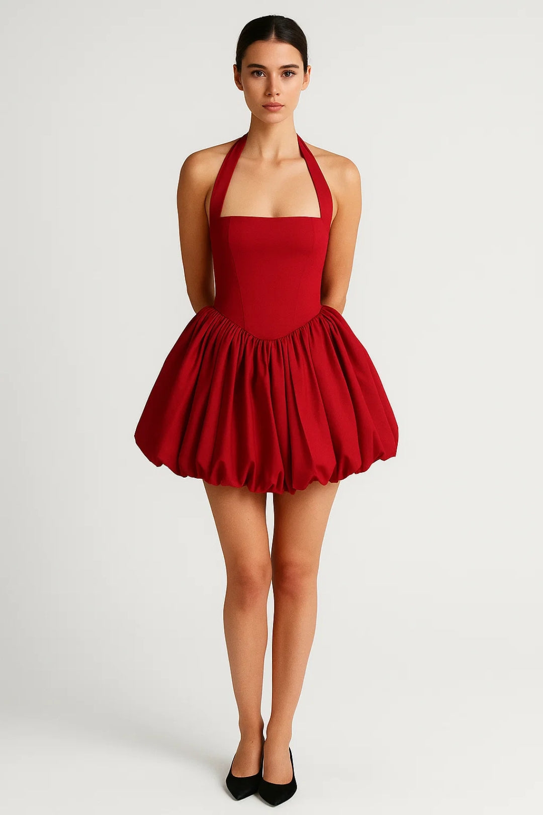 Women's Mini Dress – Red Halterneck Christmas Party