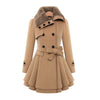 Women's Jacket – Faux Fur Collar Belted Wool-Blend
