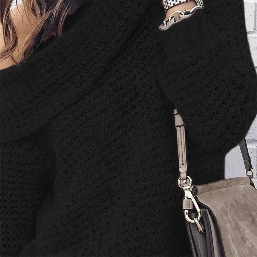 Women's Jumper – Off-Shoulder Merino Wool