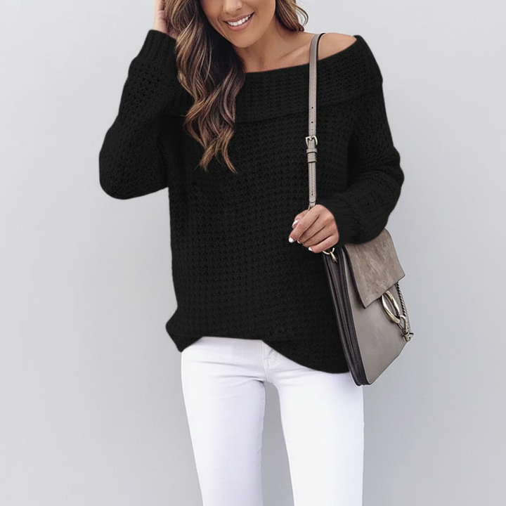 Women's Jumper – Off-Shoulder Merino Wool