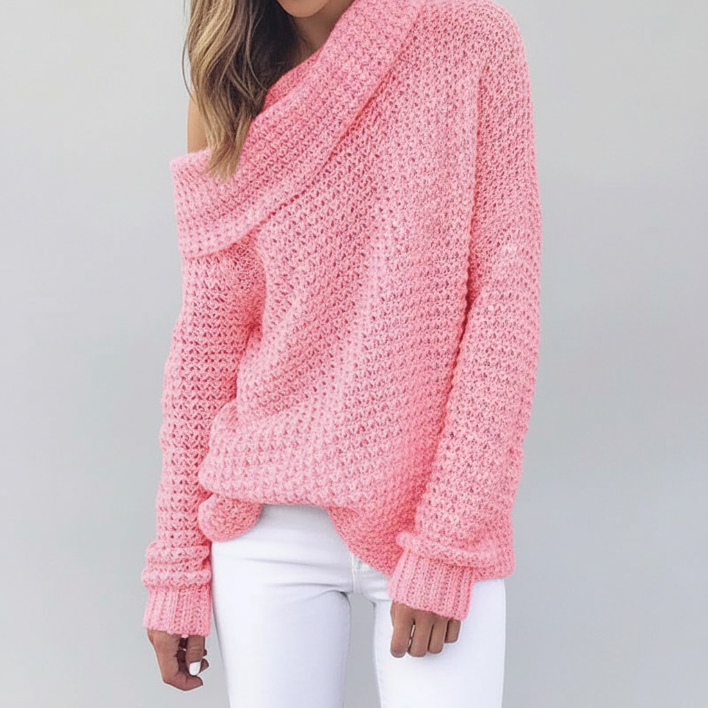 Women's Jumper – Off-Shoulder Merino Wool