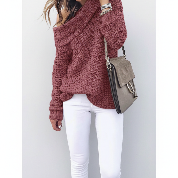 Women's Jumper – Off-Shoulder Merino Wool