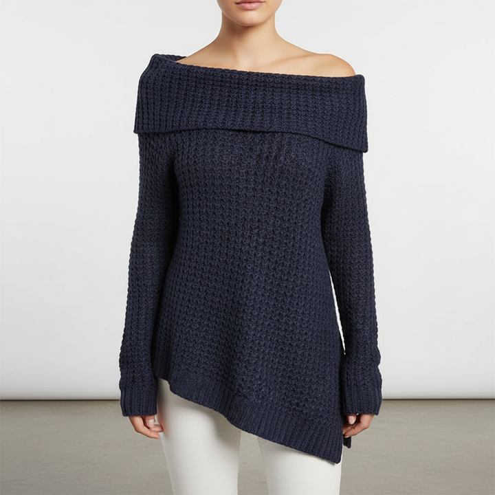 Women's Jumper – Off-Shoulder Merino Wool