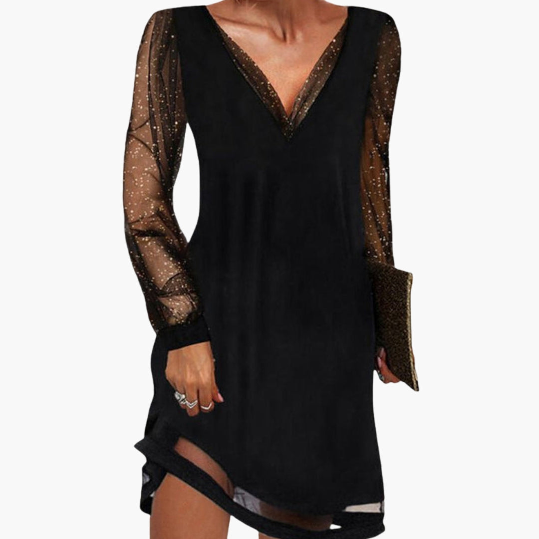 Women's Dress – Sequin Sleeve Christmas Cocktail