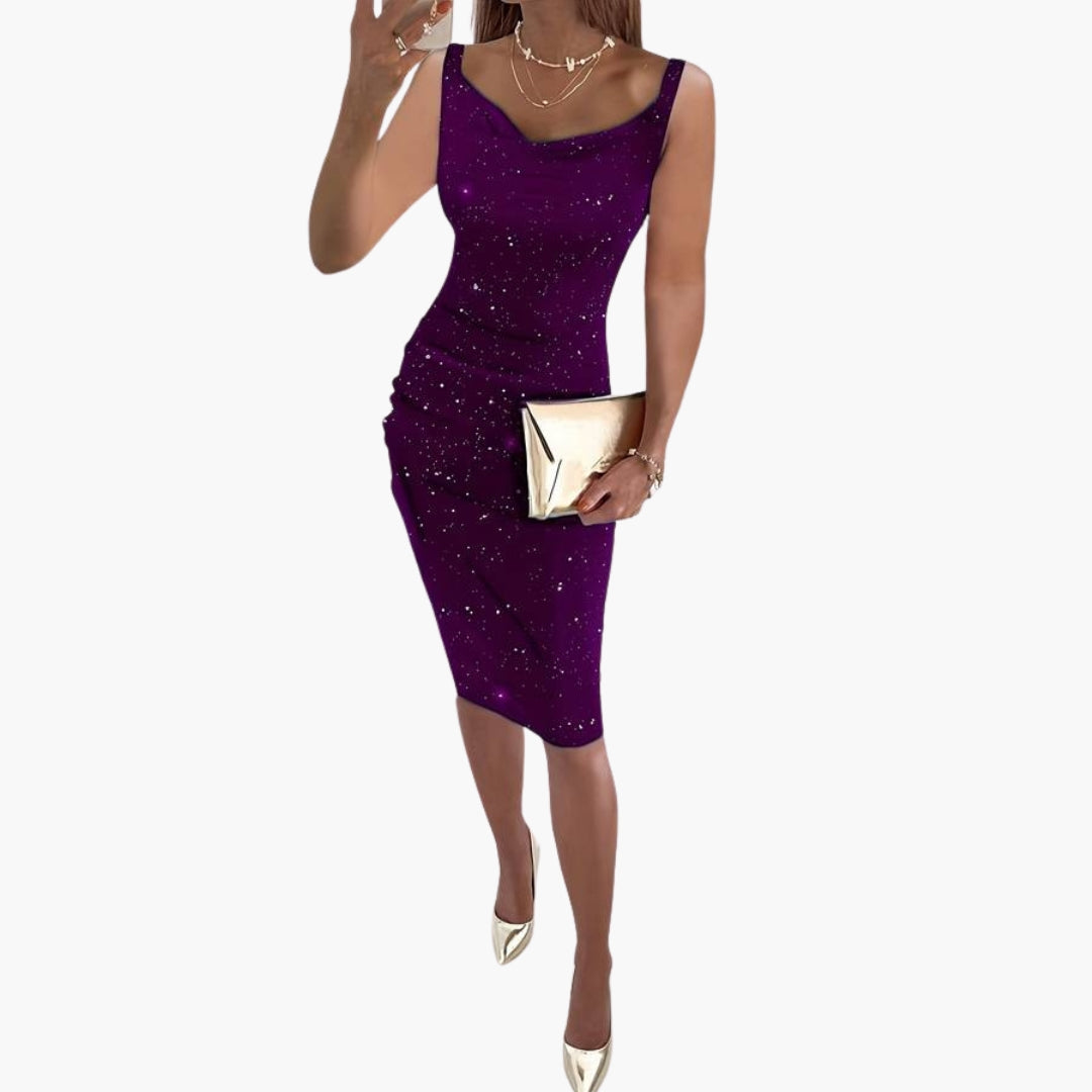 Women's Dress – Sparkly Sleeveless Sequin Christmas Party