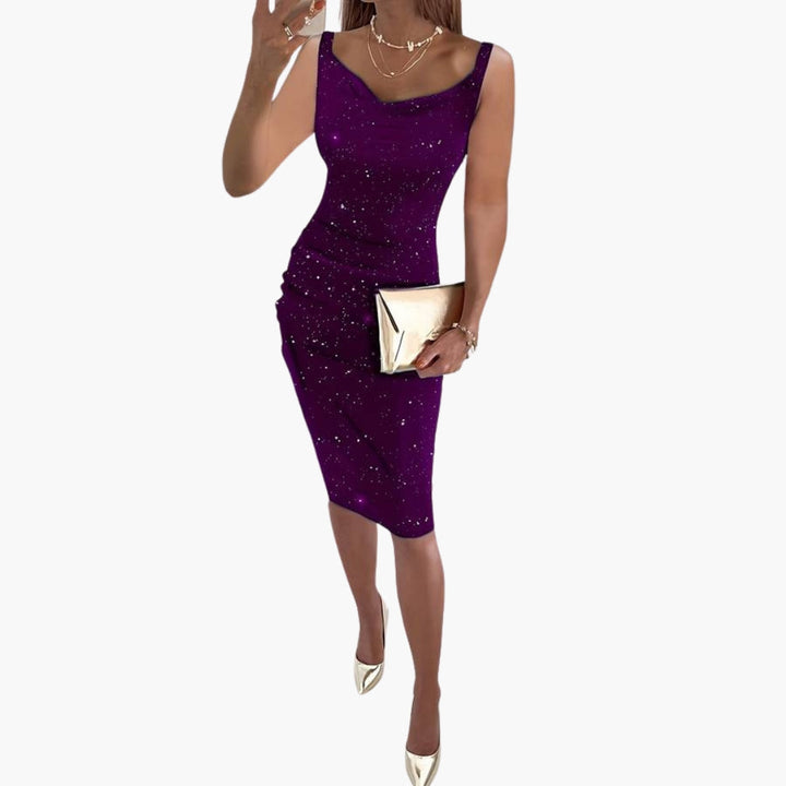 Women's Dress – Sparkly Sleeveless Sequin Christmas Party