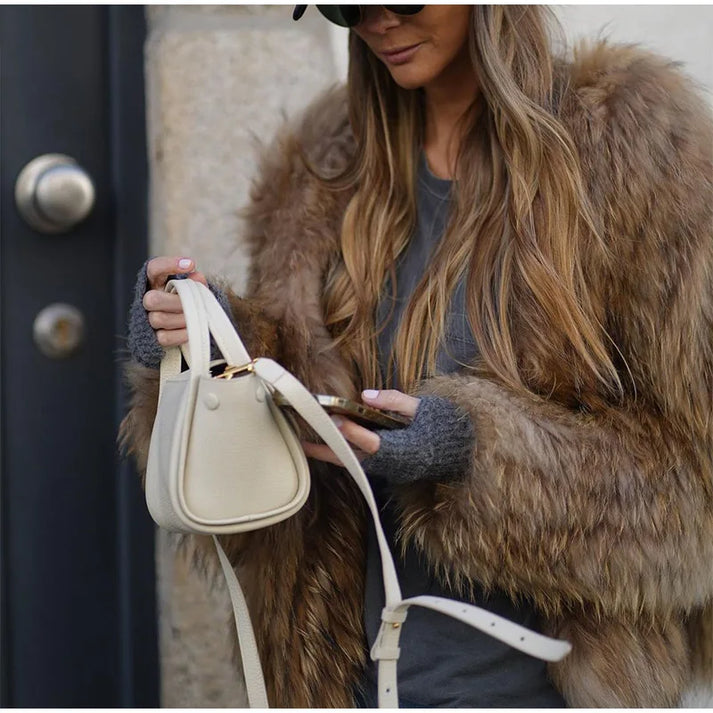 Women's Coat – Oversized Plush Faux Fur