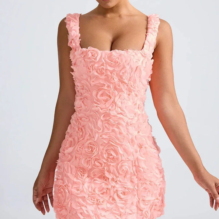 Women's Mini Dress – Floral Fitted Party