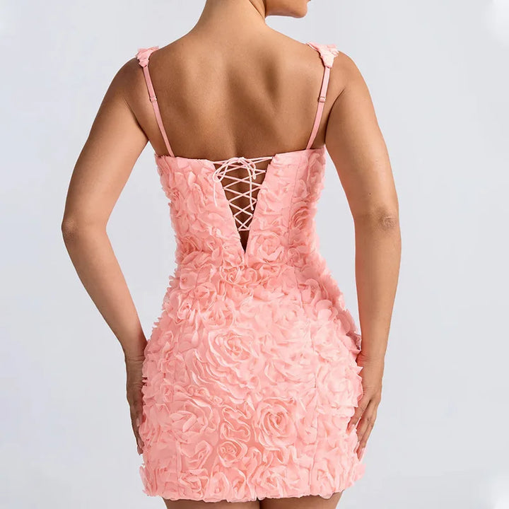 Women's Mini Dress – Floral Fitted Party