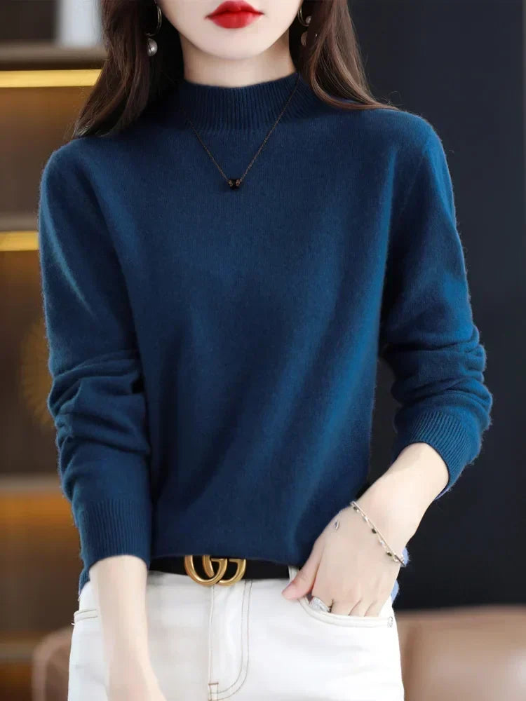 Women's Jumper – Ribbed Mock Neck