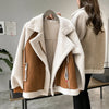 Women's Jacket – Faux Suede Shearling-Lined Aviator Winter