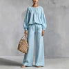 Women's Two-Piece Set – Relaxed Wide-Leg Trouser Co-Ord Set