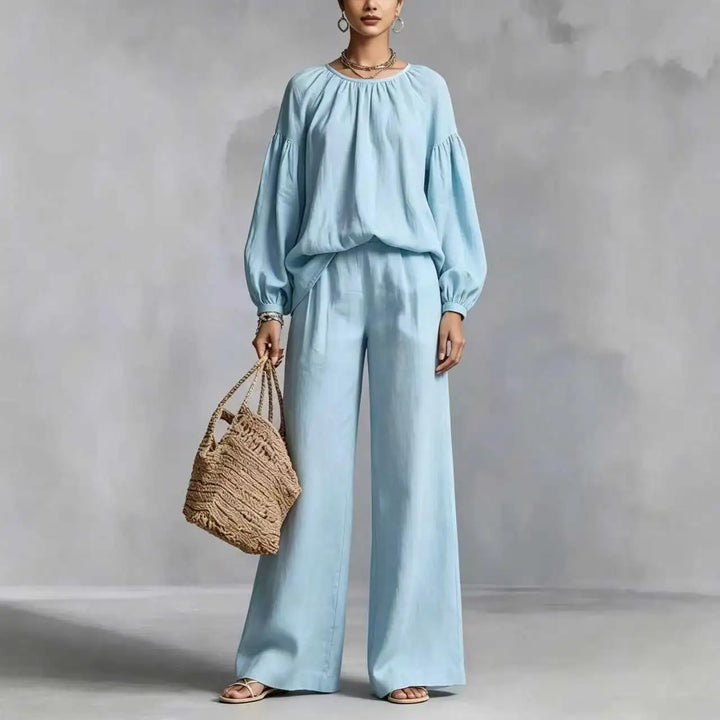 Women's Two-Piece Set – Relaxed Wide-Leg Trouser Co-Ord Set