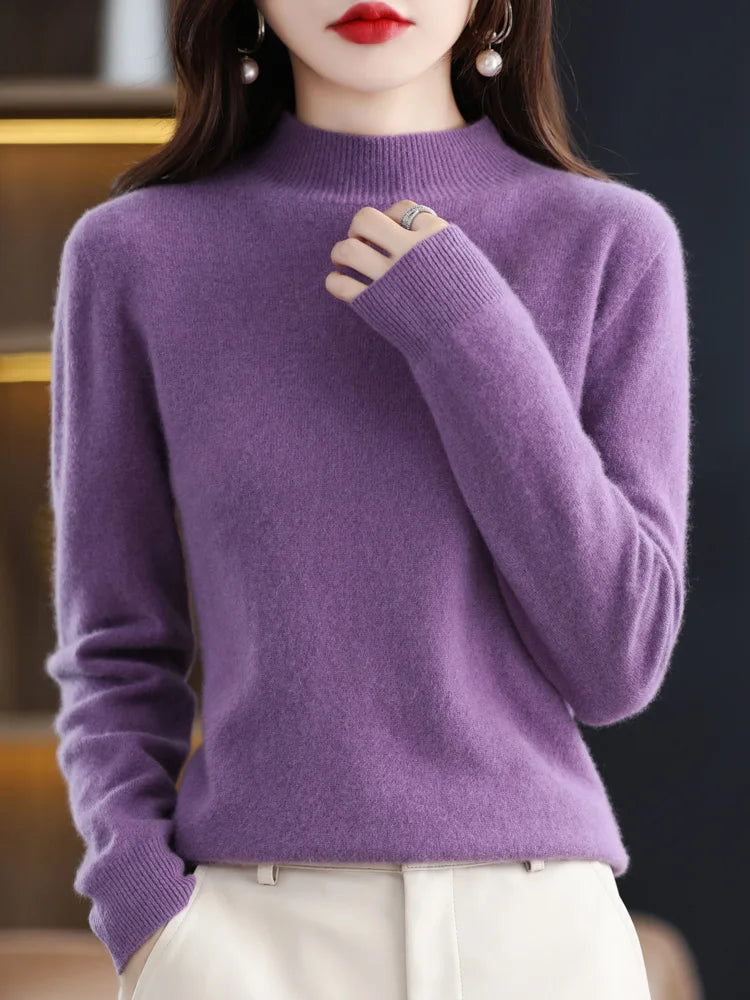 Women's Jumper – Ribbed Mock Neck